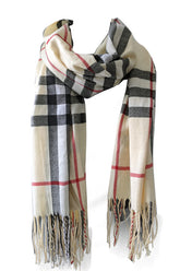 Buttercup Yellow Check Wool Blend Pashmina - Genevieve's Wardrobe